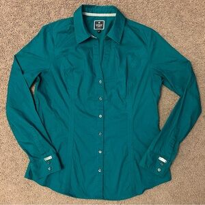 Express The Essential Women’s Green Button-Up Shirt Size L